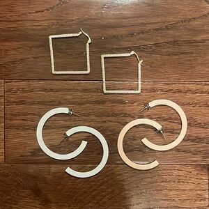 Uncommon James Gold and Cream Earrings Set